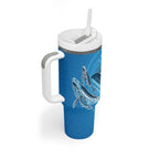 Aboriginal Ocean Whale Tumbler With Handle Dot Art Dreamtime Tree of Life