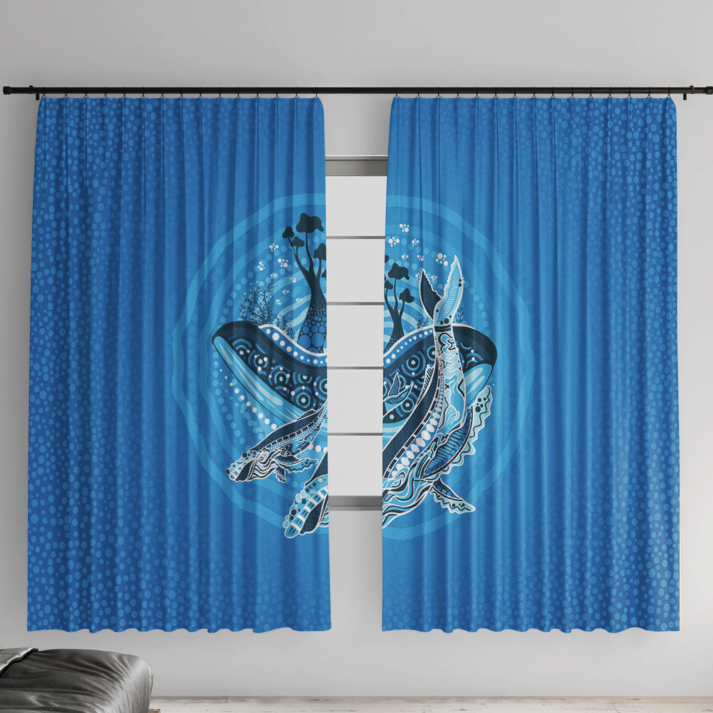 Aboriginal Ocean Whale Window Curtain Dot Art Dreamtime Tree of Life
