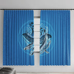 Aboriginal Ocean Whale Window Curtain Dot Art Dreamtime Tree of Life