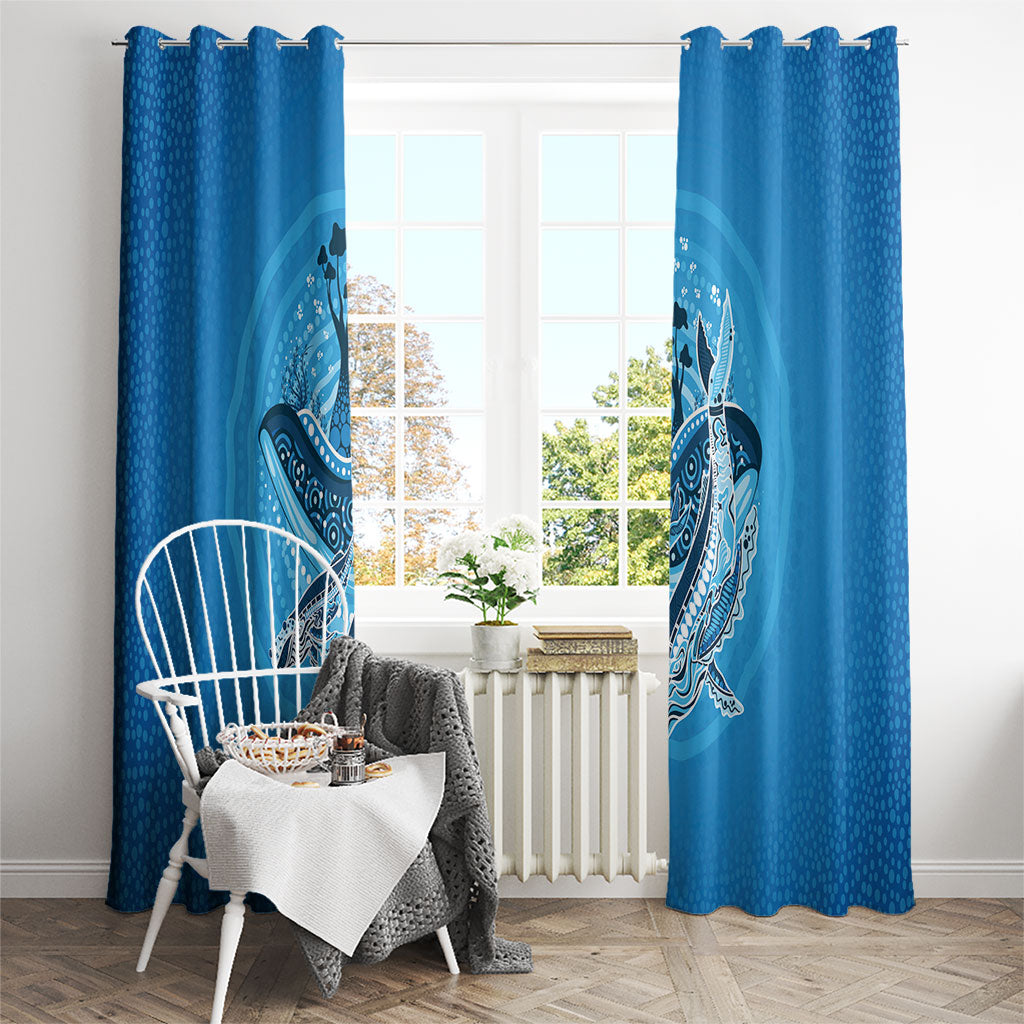 Aboriginal Ocean Whale Window Curtain Dot Art Dreamtime Tree of Life