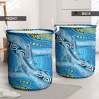 Aboriginal Ocean Whale Laundry Basket Dot Art Dreamtime Style