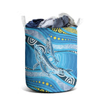 Aboriginal Ocean Whale Laundry Basket Dot Art Dreamtime Style