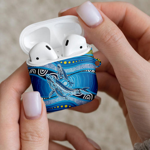 Aboriginal Ocean Whale AirPods Case Dot Art Dreamtime Style