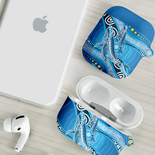 Aboriginal Ocean Whale AirPods Case Dot Art Dreamtime Style