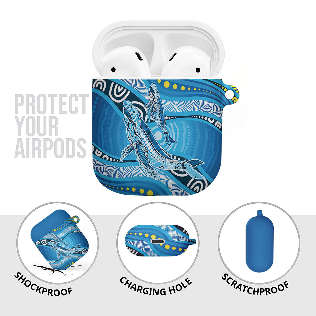 Aboriginal Ocean Whale AirPods Case Dot Art Dreamtime Style