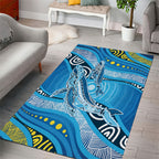 Aboriginal Ocean Whale Area Rug Dot Art Dreamtime Style