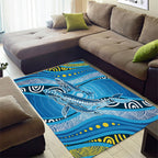Aboriginal Ocean Whale Area Rug Dot Art Dreamtime Style