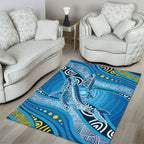 Aboriginal Ocean Whale Area Rug Dot Art Dreamtime Style