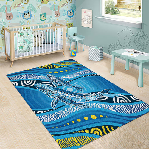 Aboriginal Ocean Whale Area Rug Dot Art Dreamtime Style