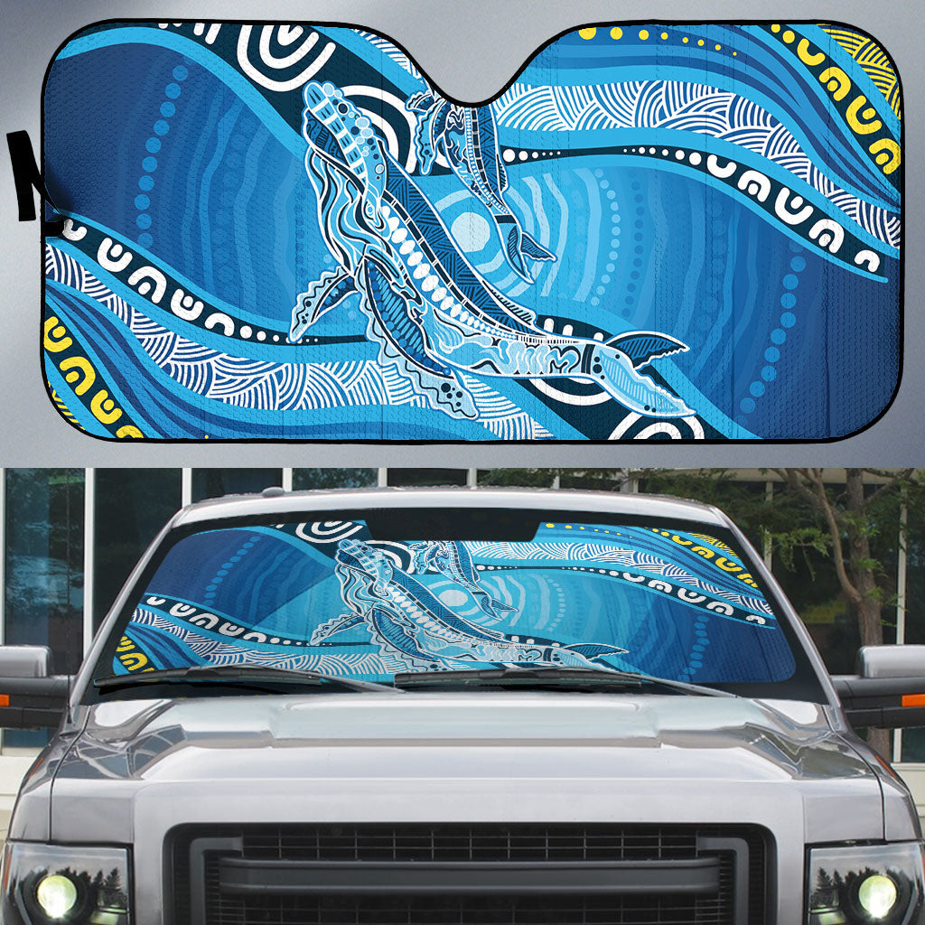 Aboriginal Ocean Whale Auto Sun Shade Dot Art Dreamtime Style
