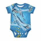 Aboriginal Ocean Whale Baby Onesie Dot Art Dreamtime Style