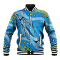 Aboriginal Ocean Whale Baseball Jacket Dot Art Dreamtime Style