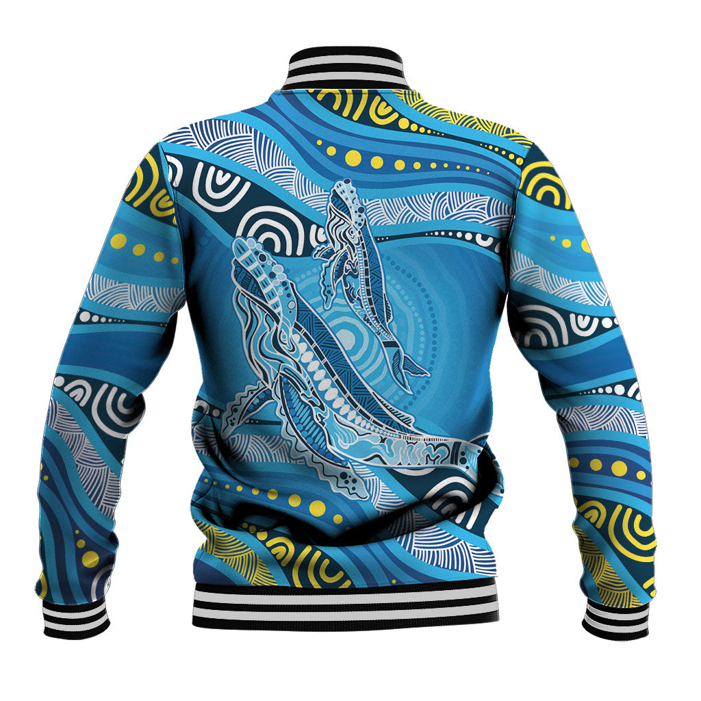 Aboriginal Ocean Whale Baseball Jacket Dot Art Dreamtime Style