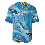 Aboriginal Ocean Whale Baseball Jersey Dot Art Dreamtime Style