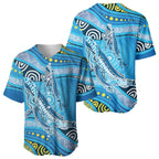 Aboriginal Ocean Whale Baseball Jersey Dot Art Dreamtime Style