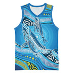 Aboriginal Ocean Whale Basketball Jersey Dot Art Dreamtime Style