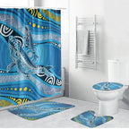 Aboriginal Ocean Whale Bathroom Set Dot Art Dreamtime Style