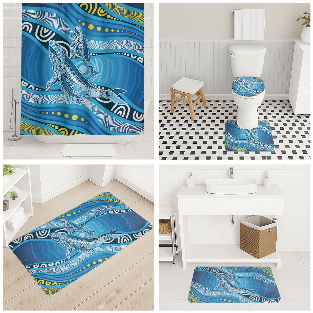 Aboriginal Ocean Whale Bathroom Set Dot Art Dreamtime Style