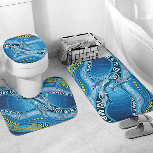 Aboriginal Ocean Whale Bathroom Set Dot Art Dreamtime Style