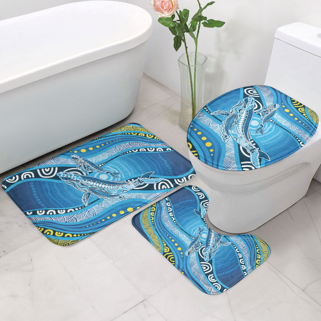 Aboriginal Ocean Whale Bathroom Set Dot Art Dreamtime Style