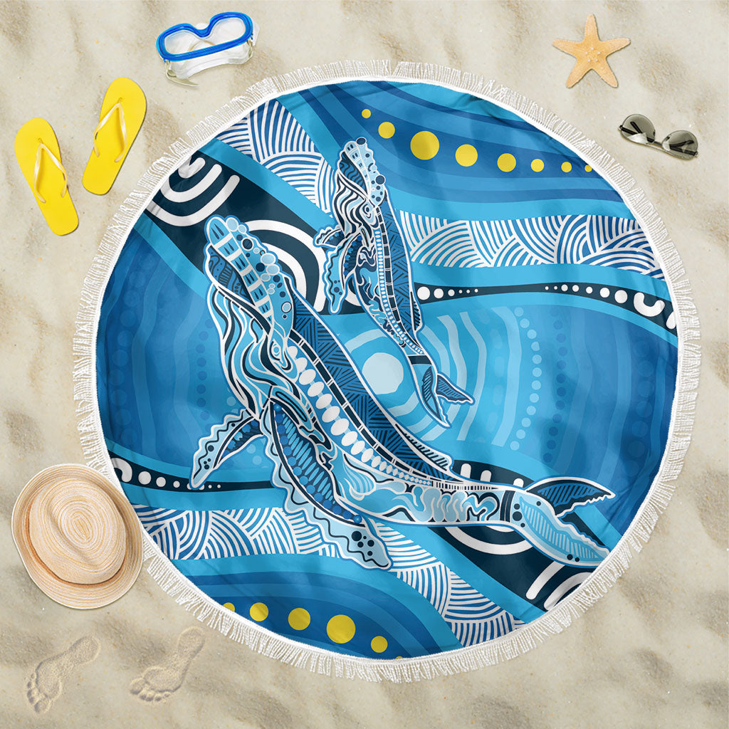 Aboriginal Ocean Whale Beach Blanket Dot Art Dreamtime Style