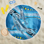 Aboriginal Ocean Whale Beach Blanket Dot Art Dreamtime Style