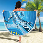 Aboriginal Ocean Whale Beach Blanket Dot Art Dreamtime Style
