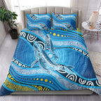 Aboriginal Ocean Whale Bedding Set Dot Art Dreamtime Style