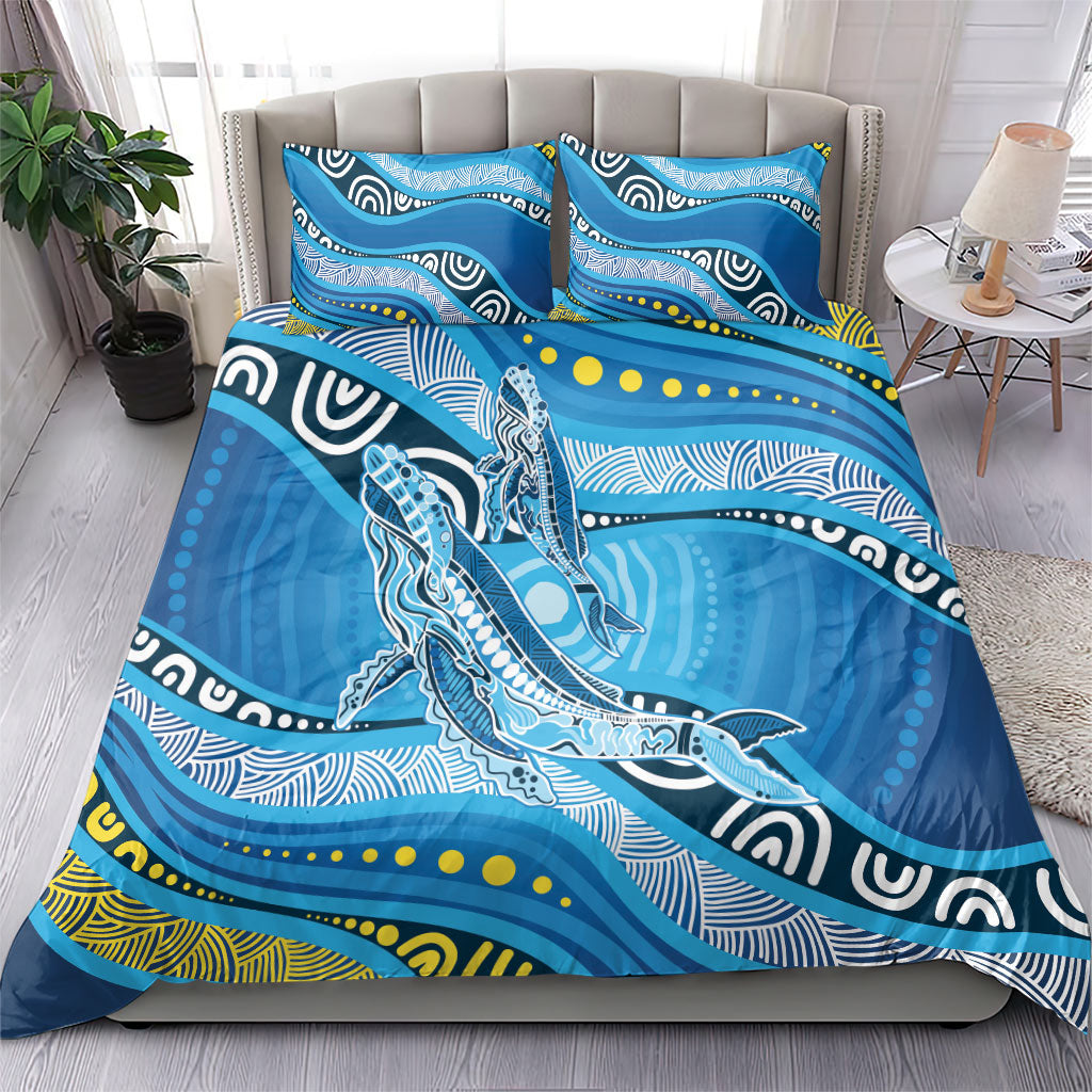 Aboriginal Ocean Whale Bedding Set Dot Art Dreamtime Style