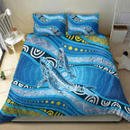 Aboriginal Ocean Whale Bedding Set Dot Art Dreamtime Style