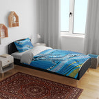 Aboriginal Ocean Whale Bedding Set Dot Art Dreamtime Style