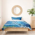 Aboriginal Ocean Whale Bedding Set Dot Art Dreamtime Style