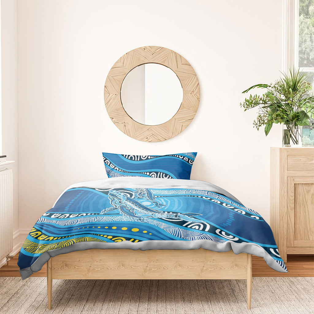 Aboriginal Ocean Whale Bedding Set Dot Art Dreamtime Style