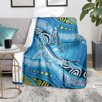 Aboriginal Ocean Whale Blanket Dot Art Dreamtime Style