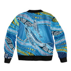 Aboriginal Ocean Whale Bomber Jacket Dot Art Dreamtime Style