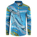 Aboriginal Ocean Whale Button Sweatshirt Dot Art Dreamtime Style
