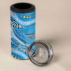 Aboriginal Ocean Whale 4 in 1 Can Cooler Tumbler Dot Art Dreamtime Style