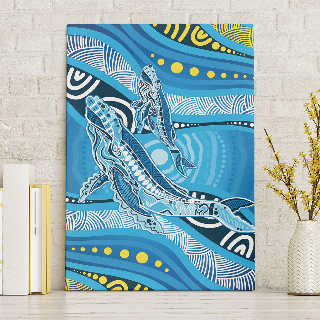 Aboriginal Ocean Whale Canvas Wall Art Dot Art Dreamtime Style
