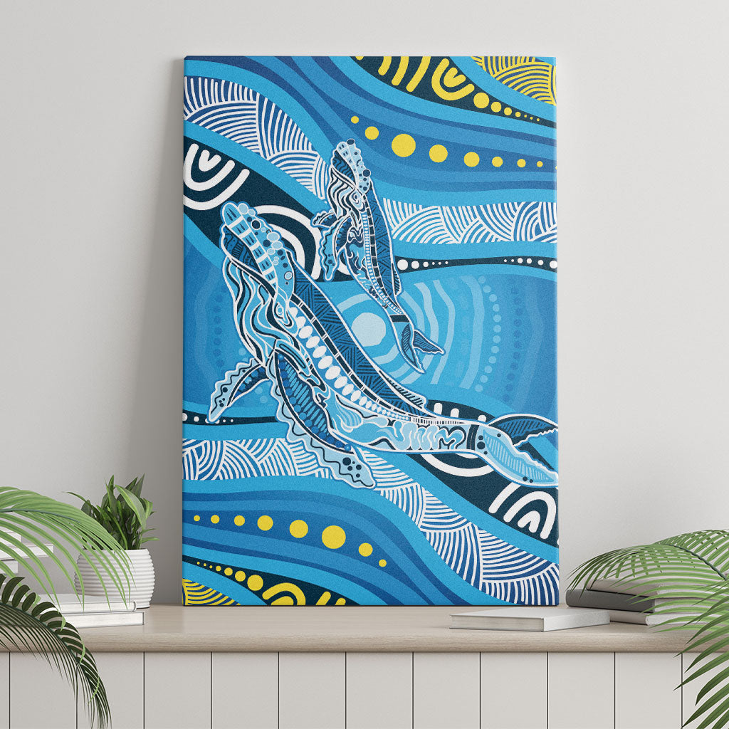 Aboriginal Ocean Whale Canvas Wall Art Dot Art Dreamtime Style