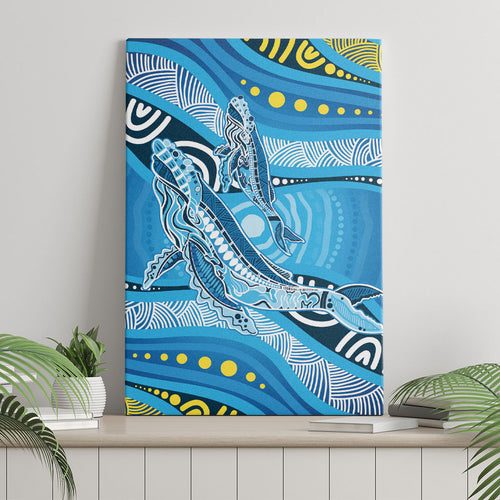 Aboriginal Ocean Whale Canvas Wall Art Dot Art Dreamtime Style