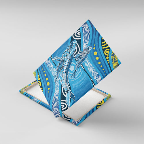 Aboriginal Ocean Whale Canvas Wall Art Dot Art Dreamtime Style
