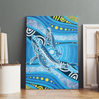 Aboriginal Ocean Whale Canvas Wall Art Dot Art Dreamtime Style