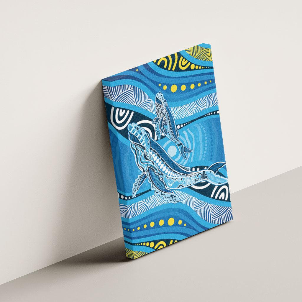Aboriginal Ocean Whale Canvas Wall Art Dot Art Dreamtime Style