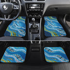 Aboriginal Ocean Whale Car Mats Dot Art Dreamtime Style