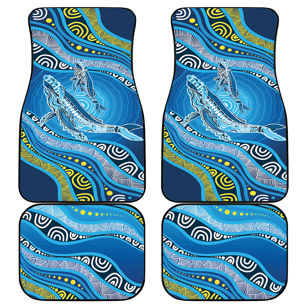 Aboriginal Ocean Whale Car Mats Dot Art Dreamtime Style