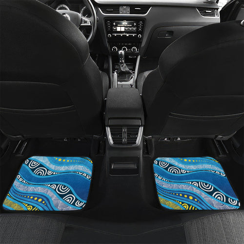 Aboriginal Ocean Whale Car Mats Dot Art Dreamtime Style