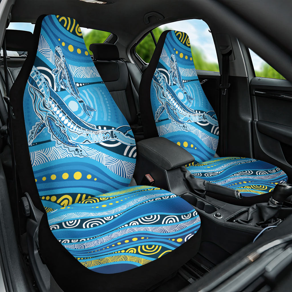 Aboriginal Ocean Whale Car Seat Cover Dot Art Dreamtime Style
