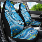 Aboriginal Ocean Whale Car Seat Cover Dot Art Dreamtime Style