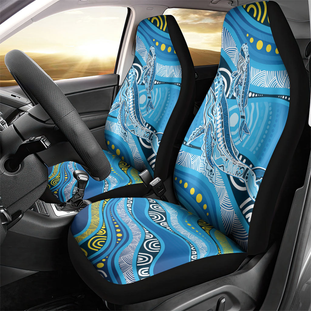Aboriginal Ocean Whale Car Seat Cover Dot Art Dreamtime Style