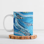 Aboriginal Ocean Whale Ceramic Mug Dot Art Dreamtime Style